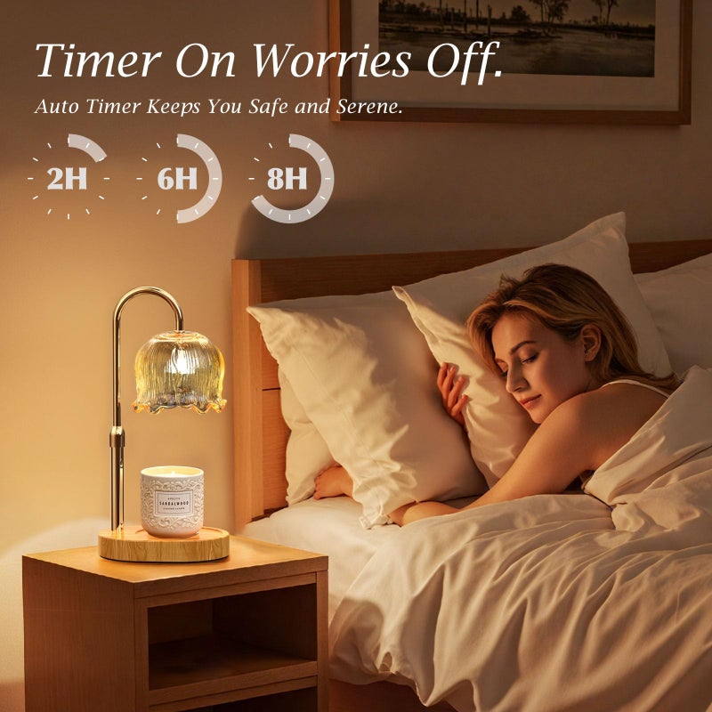 BYART Candle Warmer Lamp with Timer Gifts for Mom, Adjustable Height Vintage Wax Warmer Lamp for Scented Candles Modern Farmhouse Decor, House Warming Gifts New Home Essentials - Image 3