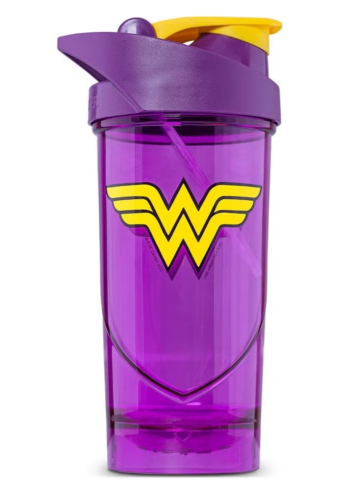شيلدمكسر زجاجة خلط هيرو برو وندر وومان كلاسيك 700 مل - خالية من مادة BPA، مانعة للتسرب، زجاجة لمشروبات البروتين واللياقة البدنية، لون بنفسجي - Image 1