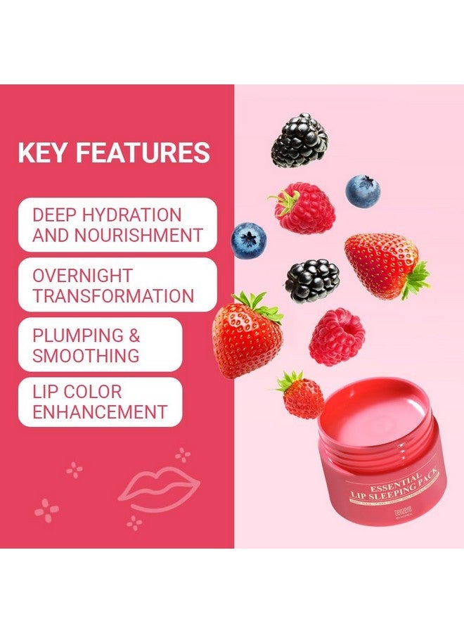 TENZERO Essential Lip Sleeping Pack Berry Polis 15g, Pink Lip Sleeping Mask, Improve Lip Texture, Highly Hydrating, Nourishing, Overnight Treatment Lip Balm, Suitable For All Skin Type - Image 3