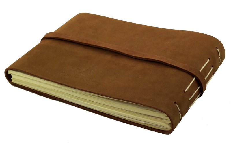 Rustic Ridge Leather Rustic Genuine Leather Photo Album with Gift Box - Scrapbook Style Pages - Holds 60 4x6 or 5x7 Photos Brown - Image 2