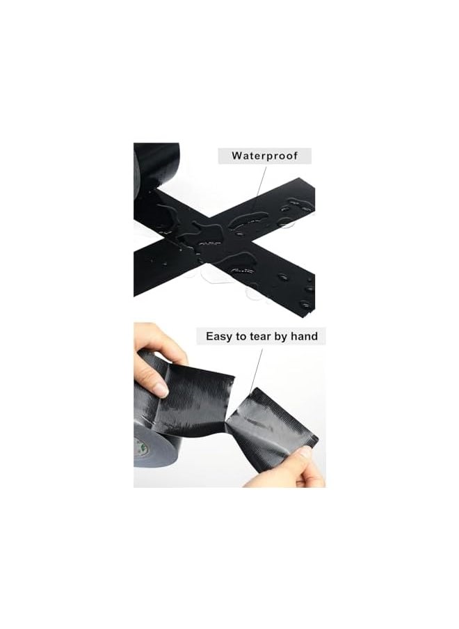 PROMASS - promass Black Heavy Duty Duct Tape, 2 in x 22 Yards, Strong Adhesive and Water-resistant, Tear by Hand,No residue,Bulk Value for Repairs,Industrial Tape for Indoor and Outdoor (Black duct tape) - Image 1