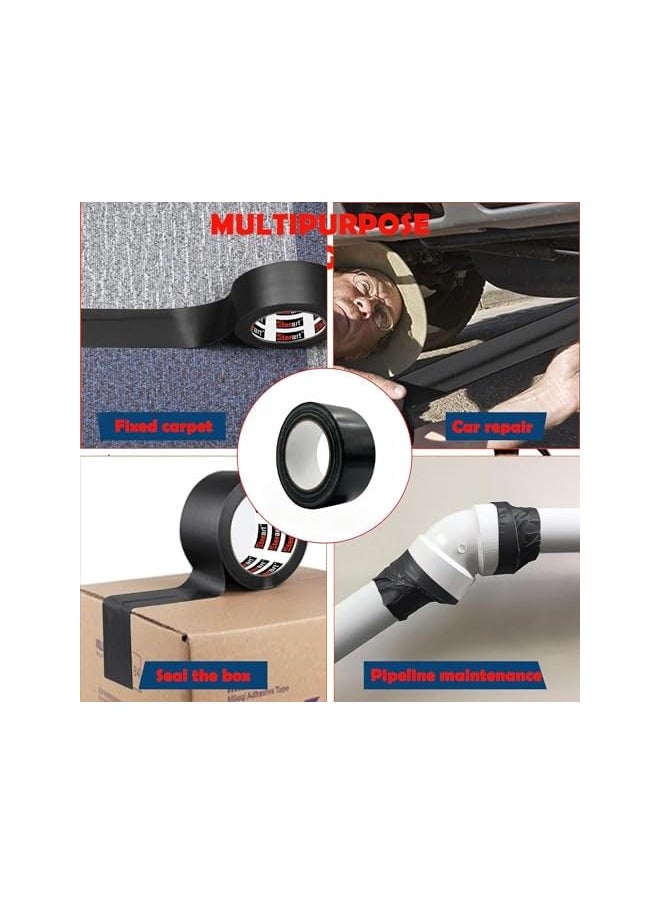PROMASS - promass Black Heavy Duty Duct Tape, 2 in x 22 Yards, Strong Adhesive and Water-resistant, Tear by Hand,No residue,Bulk Value for Repairs,Industrial Tape for Indoor and Outdoor (Black duct tape) - Image 1
