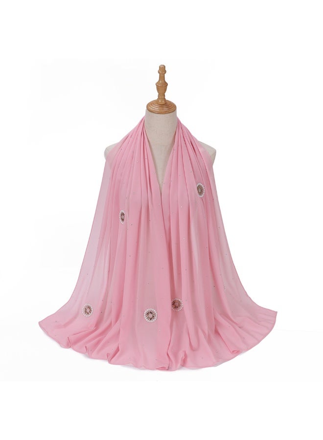 KUYING Pearl Chiffon Material New Diamond Scarf 