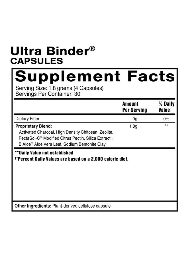 كويك سيلفر سينتيفيك كويك سيلفر ساينتيفيك ألترا بيندر - مُثبِّط متعدد السموم مع مسحوق طين البنتونيت، ومُزيل سموم الزيوليت، والفحم - مُكمِّل غذائي لدعم صحة الأمعاء وإزالة السموم من الجسم (١٢٠ كبسولة) - Image 2