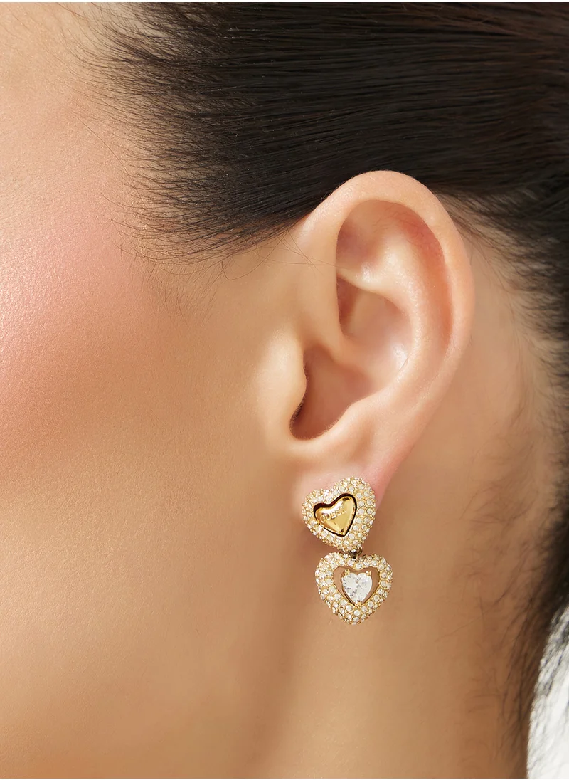 GUESS Jube05025Jwygt/U 25Mm Double Heart Earrings