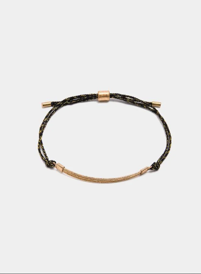 بارفوا سوار مع حبل قابل للتعديل بلون ذهبي