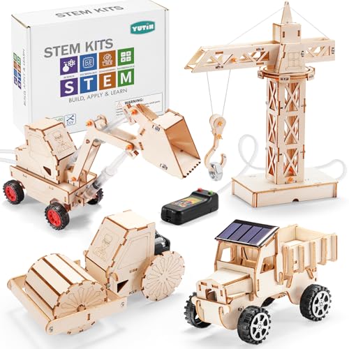 Yutin STEM Kits for Kids Ages 810 1012 Wood Building Crafts Kit for Boys 812 Model Car Kit 3D Wooden Puzzles Woodworking Science Projects Construction Engineering STEM Toys for 8 10 13 12 14 Year Old - Image 1