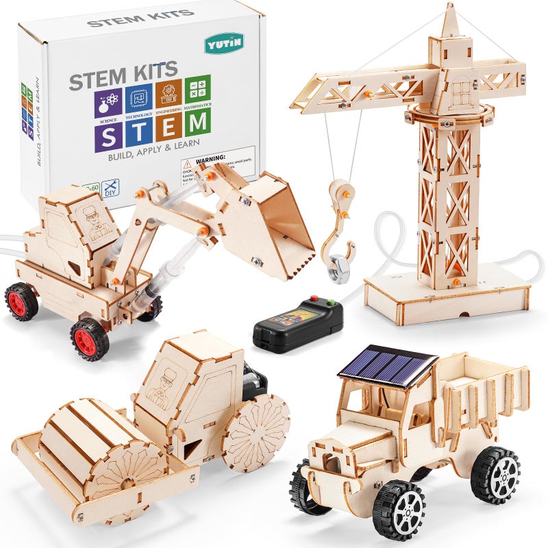 Yutin STEM Kits for Kids Ages 810 1012 Wood Building Crafts Kit for Boys 812 Model Car Kit 3D Wooden Puzzles Woodworking Science Projects Construction Engineering STEM Toys for 8 10 13 12 14 Year Old - Image 3