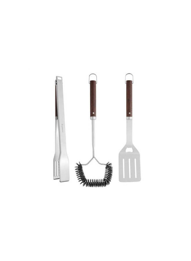 Berghoff مجموعة شواية من 3 قطع - 1x ملقط، 1x ملعقة، و1x فرشاة سلكية 