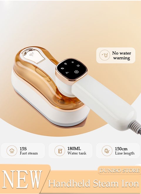 مكواة بخار محمولة، مكواة سفر صغيرة مع شاشة عرض LED، مكواة بخار محمولة قابلة للطي تدور 180 درجة، تسخين سريع في 30 ثانية، تدعم الكي الجاف والرطب للمنزل والسفر