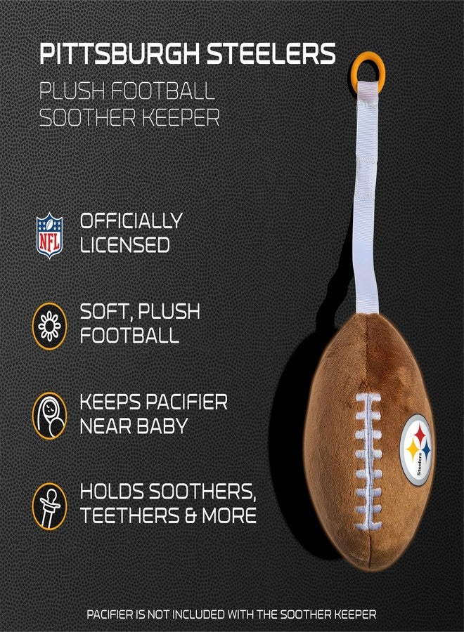 Smilo Pittsburgh Steelers Plush Football Pacifier Holder by Smilo - Officially Licensed NFL Soother Holder - Soft Plush Toy and Dummy Holder - Fits Any Pacifier - Stroller Accessory & Newborn Essential - Image 4