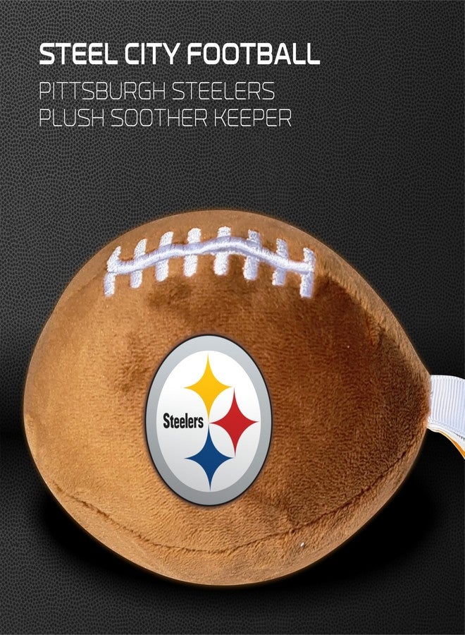 Smilo Pittsburgh Steelers Plush Football Pacifier Holder by Smilo - Officially Licensed NFL Soother Holder - Soft Plush Toy and Dummy Holder - Fits Any Pacifier - Stroller Accessory & Newborn Essential - Image 5