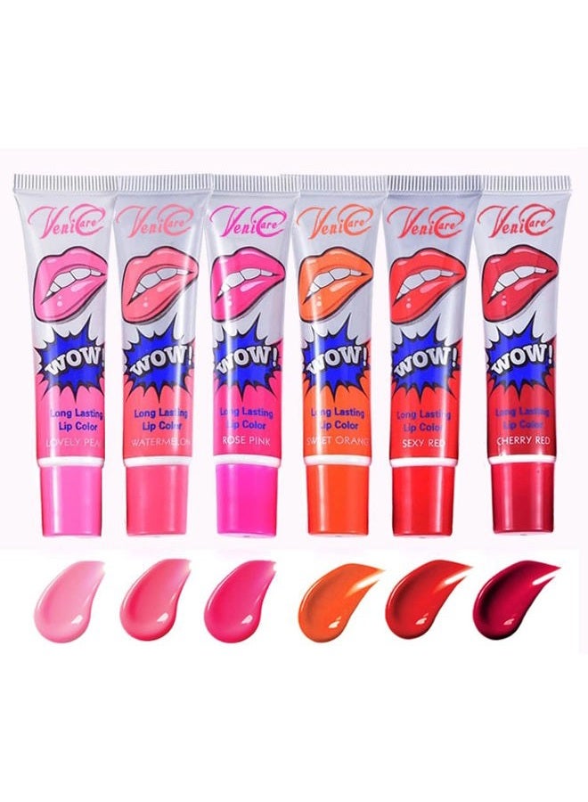 VeniCare Lip Stain Lip Gloss 6 Colors Tattoo Magic Color Peel Off Mask Tint Long Lasting Waterproof - Image 2