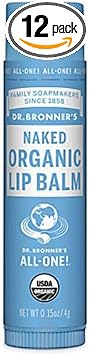 Dr. Bronner's بلسم الشفاه العضوي العاري من دكتور برونر 1 عبوة 1 × 4 جرام