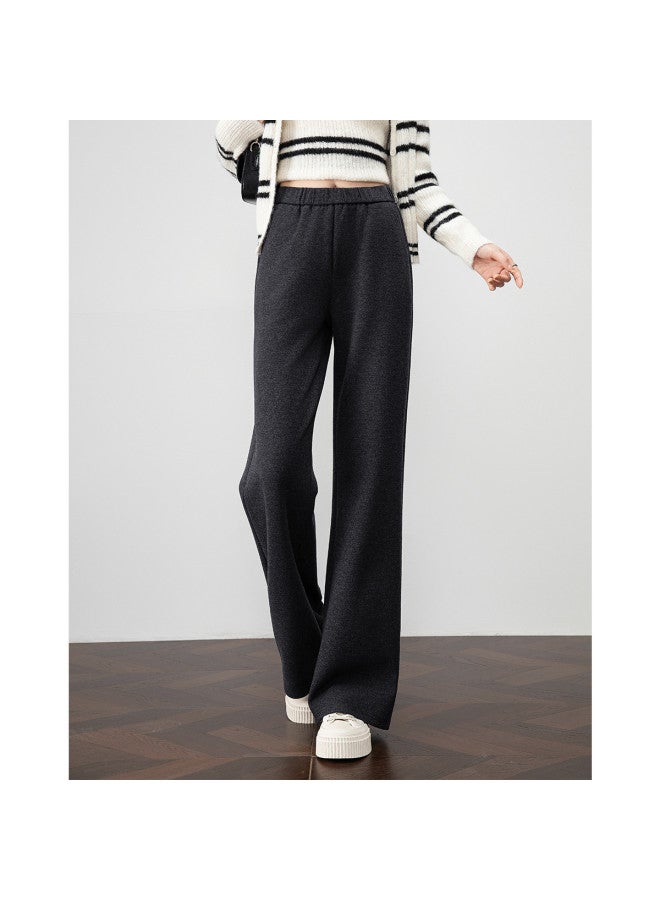 Baleno Wool-Like Straight Leg Pants Women'S Autumn Winter Brushed High Waist Drape Slim Fit Narrow Wide Leg Casual Trousers - Image 5