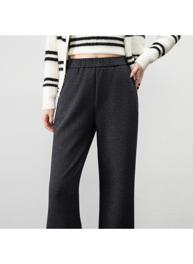 Baleno Wool-Like Straight Leg Pants Women'S Autumn Winter Brushed High Waist Drape Slim Fit Narrow Wide Leg Casual Trousers - Image 4