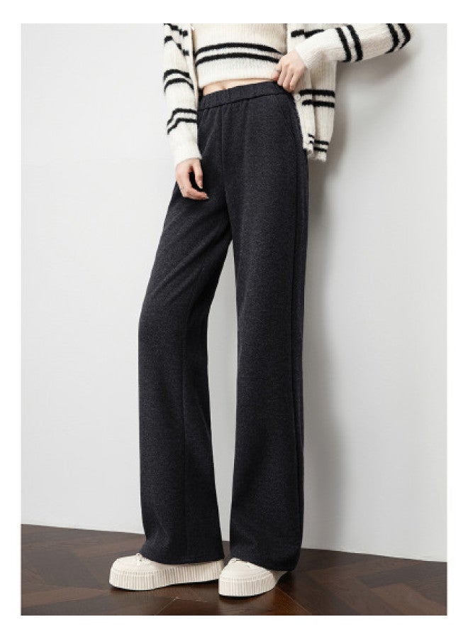 Baleno Wool-Like Straight Leg Pants Women'S Autumn Winter Brushed High Waist Drape Slim Fit Narrow Wide Leg Casual Trousers - Image 1
