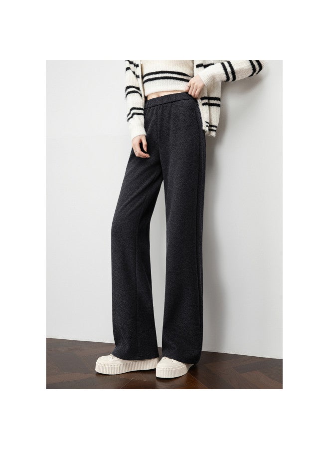 Baleno Wool-Like Straight Leg Pants Women'S Autumn Winter Brushed High Waist Drape Slim Fit Narrow Wide Leg Casual Trousers - Image 2