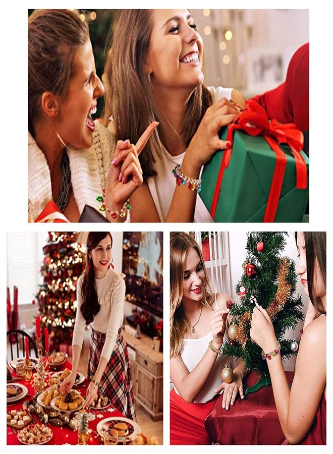 HSWE 2083PCS+ Christmas Beads Charms for Jewelry Making Red Green Gold Xmas Bow Jingle Bells Wooden Clay Beads Christmas Tree Santa Snowman Wreath Pendant for Holiday Party Necklace Bracelet DIY Supply - Image 2