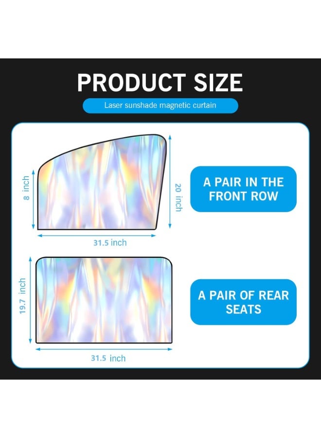 JOGAMS 4Pcs Car Window Shades Foldable Automotive Side Window Sun Shade Blackout Magnetic Car Privacy Curtains Easy to Store Window Cover Universal for Summer Sunshade - Image 2