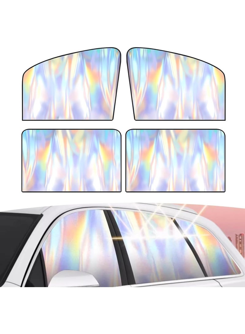 JOGAMS 4Pcs Car Window Shades Foldable Automotive Side Window Sun Shade Blackout Magnetic Car Privacy Curtains Easy to Store Window Cover Universal for Summer Sunshade - Image 1