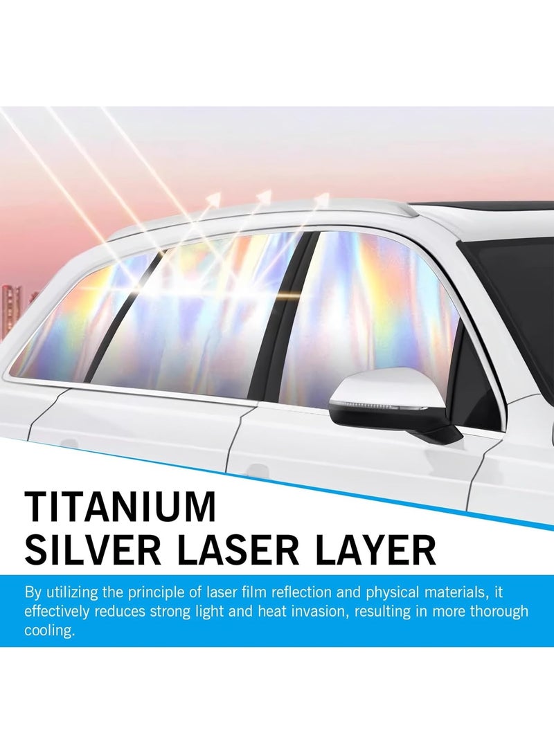 JOGAMS 4Pcs Car Window Shades Foldable Automotive Side Window Sun Shade Blackout Magnetic Car Privacy Curtains Easy to Store Window Cover Universal for Summer Sunshade - Image 5