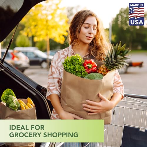 MESHA Paper Grocery Bags 12 x 7 x 17 Inches 100Pcs Bulk, Heavy Duty 60 Lbs Kraft Brown Paper Bag, Large Grocery Kraft Sacks -Takeout, Restaurant, Retail, Shopping - Image 5