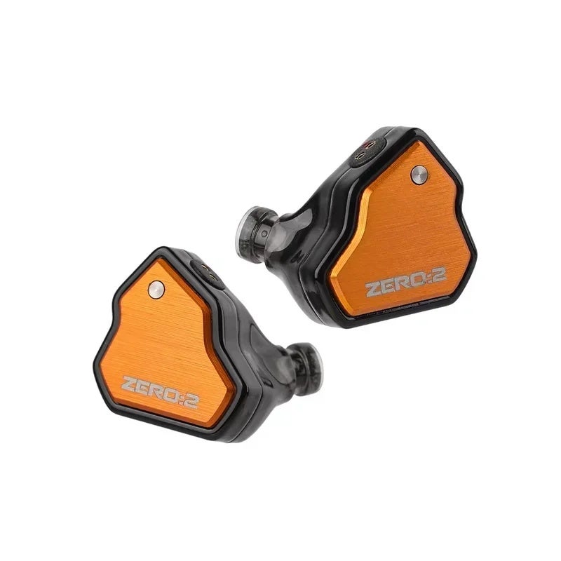 كي زد كابل وموصل 7Hz X Crinacle Zero 2 Updated 10mm Dynamic Driver Wired Earphones with OFC IEMs Cable Earbuds Gaming Earbuds for Musician, Orange No Mic - Image 5