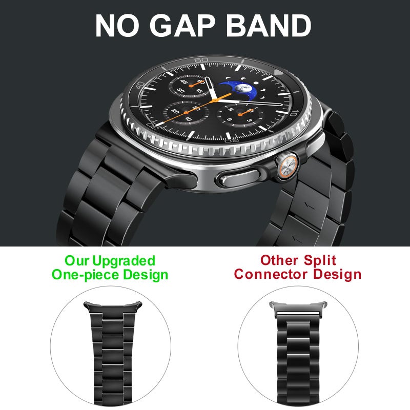 SPGUARD Metal Band Compatible with Samsung Galaxy Watch 8 40mm/44mm/Classic 46mm 2025,No Gap Business Stainless Steel Strap for Galaxy Watch8 Men Women,NOT for Other Models(Black) - Image 5