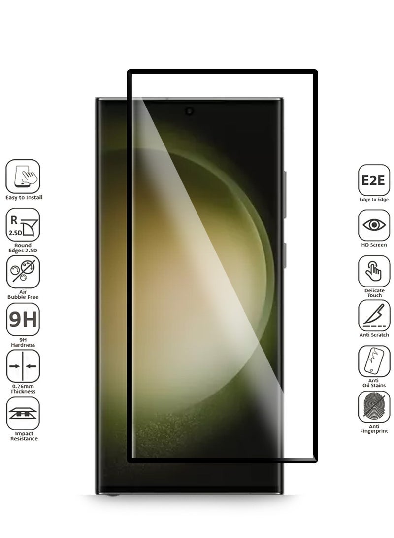 S-TOP حماية شاشة زجاجية مقساة كاملة اللصق لجهاز سامسونج جالاكسي S23 ألترا - Image 5