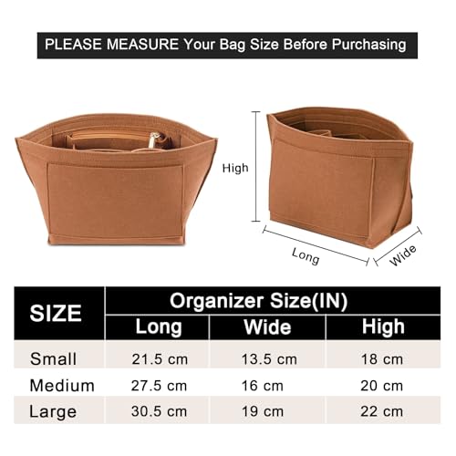 LOUKAYCCI Purse Organizer Insert for Le Pliage Large Handbags Insert Organizer (EarthColor, Large) - Image 2