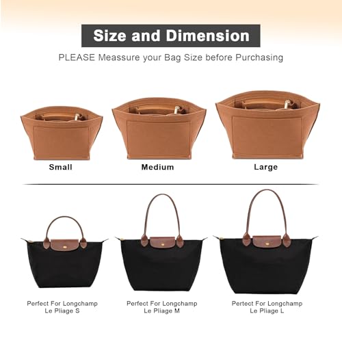 LOUKAYCCI Purse Organizer Insert for Le Pliage Large Handbags Insert Organizer (EarthColor, Large) - Image 4