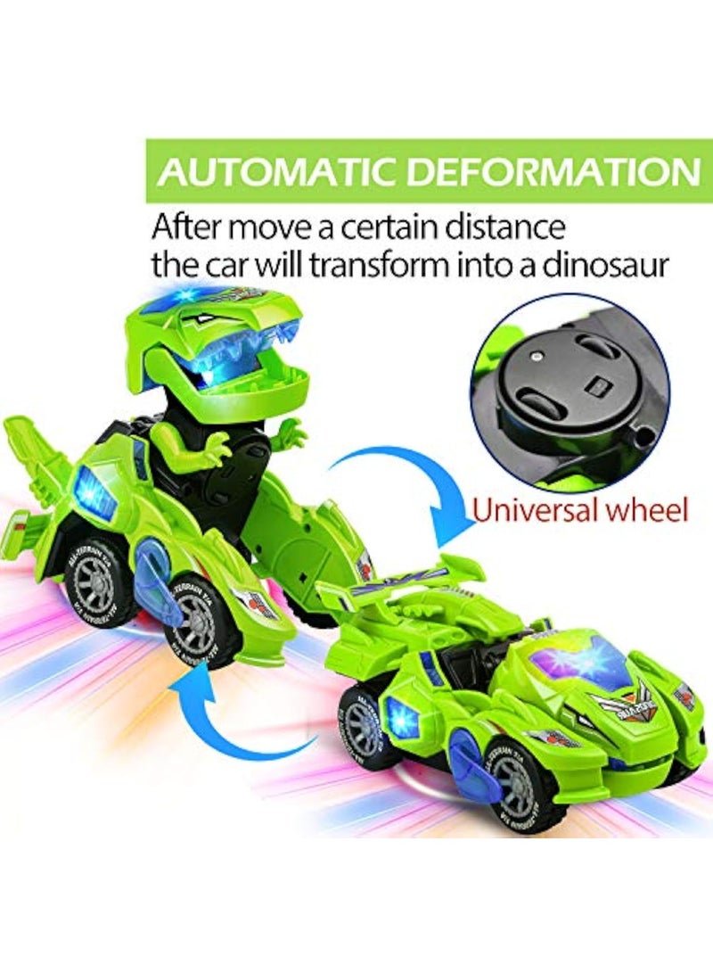 AMENON Dinosaur Toys for Kids Boys Transforming Dinosaur Car with LED Light Music Automatic Deformation Dino Race Car, Suitable gifts for children - Image 4
