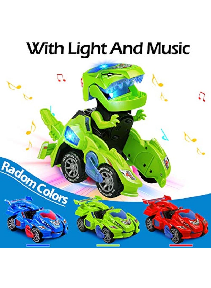 AMENON Dinosaur Toys for Kids Boys Transforming Dinosaur Car with LED Light Music Automatic Deformation Dino Race Car, Suitable gifts for children - Image 5