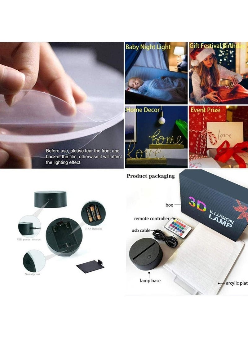 general 3D anime light dolls clock away from the night light bedroom decoration LED game light bedside children's gift - remote control - Image 3