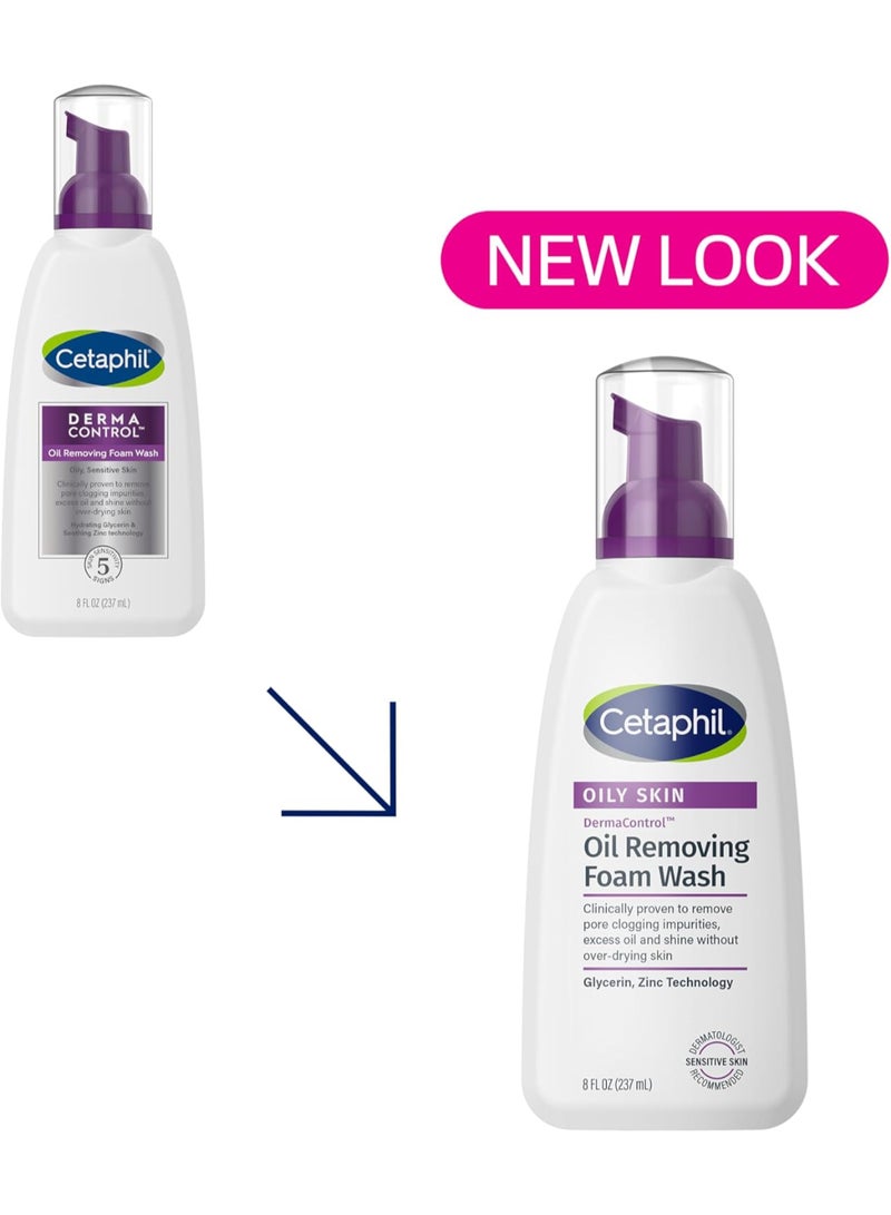 Cetaphil Derma Control Oil Removing Foam Wash Oily Sensitive Skin 237ml - Image 2