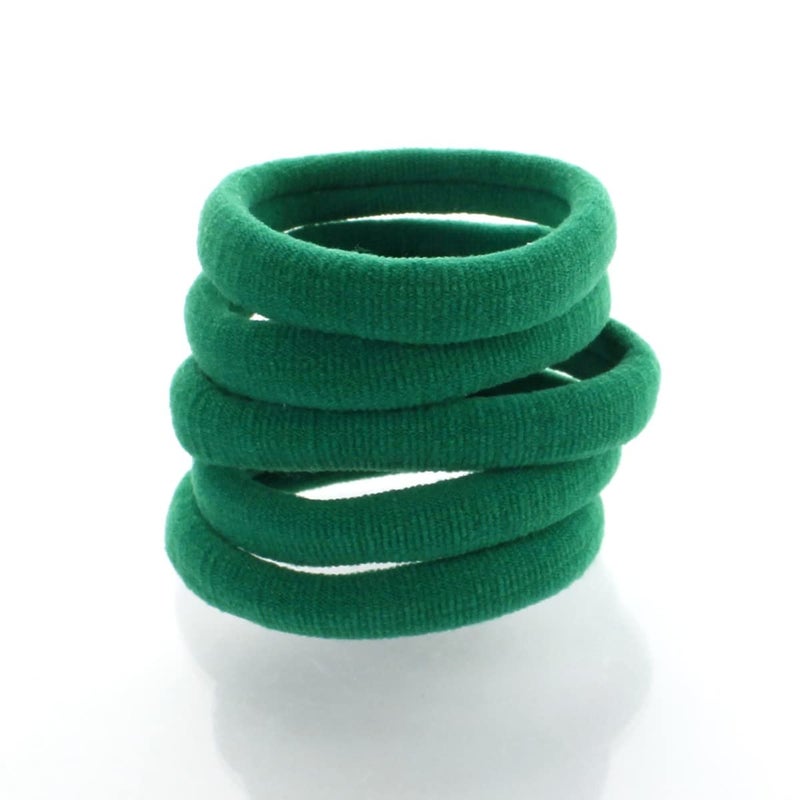 My Lello Large Thick Premium Elastic Ponytail Holder Seamless Hair Bands Emerald Green 20pcs - Image 3