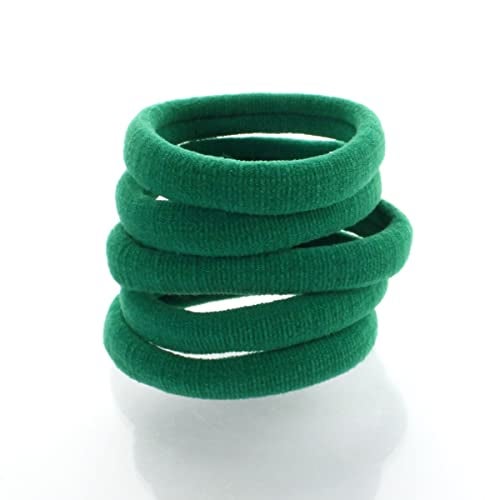 My Lello Large Thick Premium Elastic Ponytail Holder Seamless Hair Bands Emerald Green 20pcs - Image 1