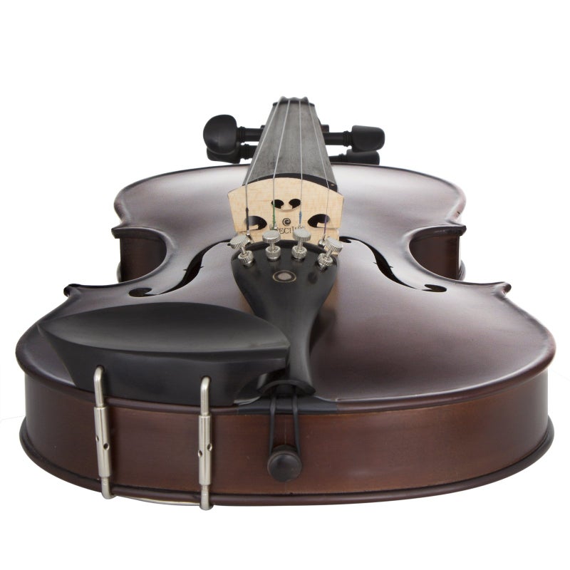 Cecilio 4/4 Full Size Violin, Hand-Carved Solid Maple & Spruce with Ebony Fittings, Includes Case, Bows, Rosin - Ideal for Practice, Performances - Image 2