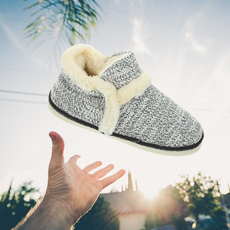 1 Pair Thickened Plush Slippers Home Autumn Winter Non- Plush Slipper - Image 5