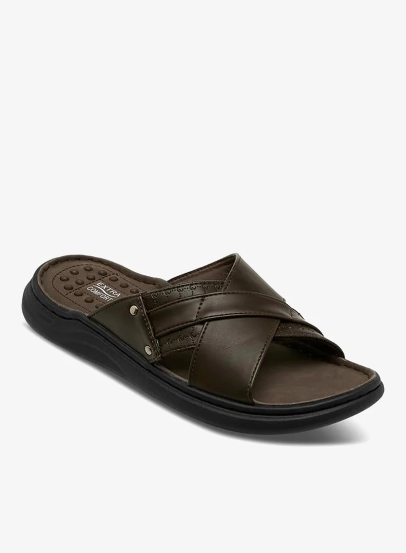 Le Confort BROWN Men Cross Strap Sandals for Men | Best Price UAE