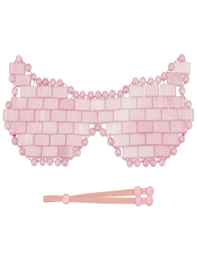 ideayard Rose Quartz Eye Mask, Adjustable Strap for Puffiness & Eye Fatigue, Reusable Crystal Eye Pad, Comfortable Fit for At-Home Spa Relaxation - Image 1