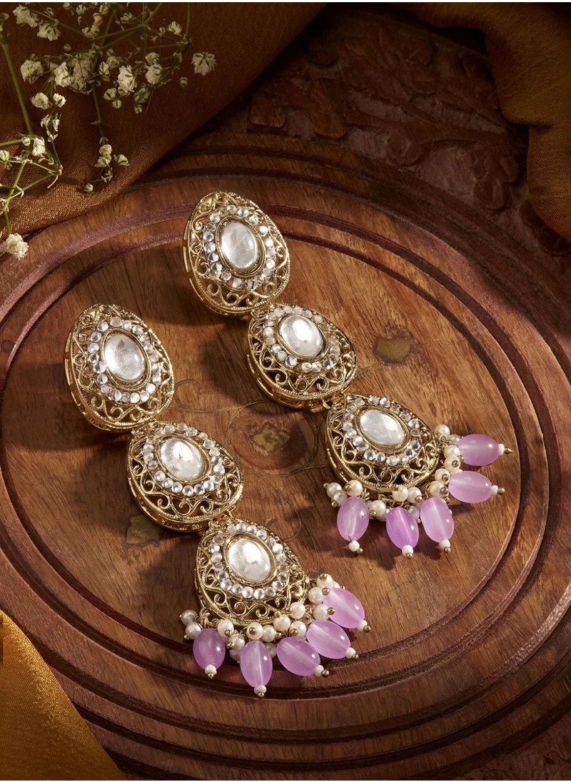 Priyaasi Plated Kundan Drop Earrings