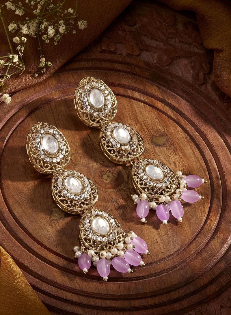 Priyaasi  Plated Kundan Drop Earrings for Women | Best Price UAE