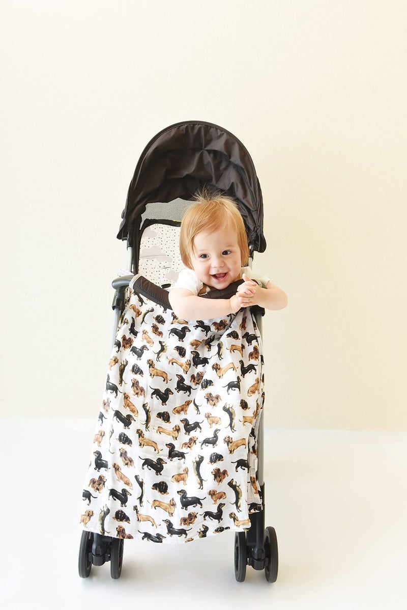 Mud Pie Dachshund Print Baby Swaddle Blanket, 47" x 47" - Image 2