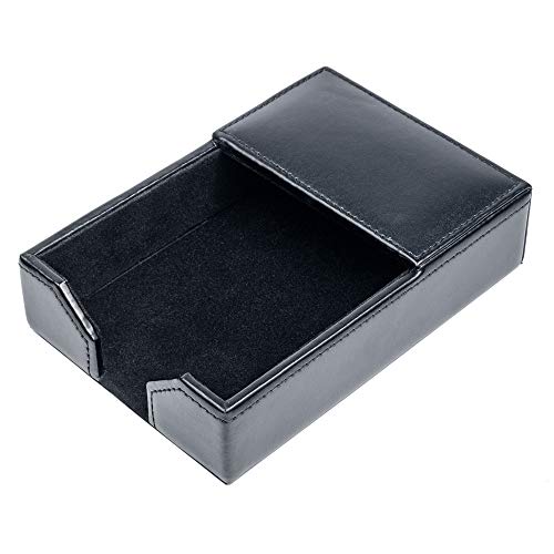 Dacasso Black Bonded Leather Memo Holder, 4-Inch by 6-Inch (A1409) - Image 1
