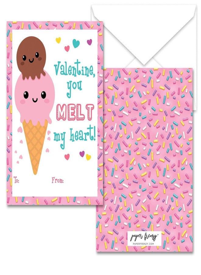 Paper Frenzy Sweet Treats Themed Valentines - 25 pack WITH ENVELOPES - Image 3