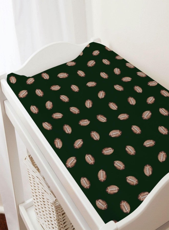 KASTLEE Cream Watercolor American Football Baby Changing Pad Covers for Boy Girl 32''x16'' Football Game Fitted Diaper Baby Change Table Pad Mats Baby Sports Soft Breathable Nursery Cradle & Bassinet Sheets - Image 4