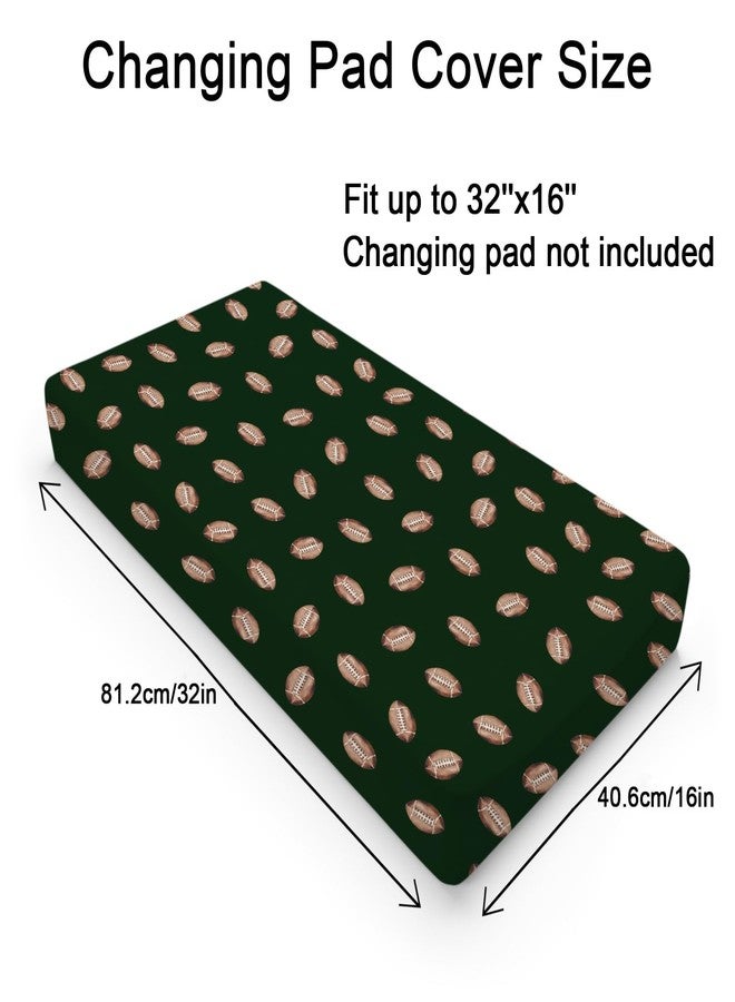 KASTLEE Cream Watercolor American Football Baby Changing Pad Covers for Boy Girl 32''x16'' Football Game Fitted Diaper Baby Change Table Pad Mats Baby Sports Soft Breathable Nursery Cradle & Bassinet Sheets - Image 2