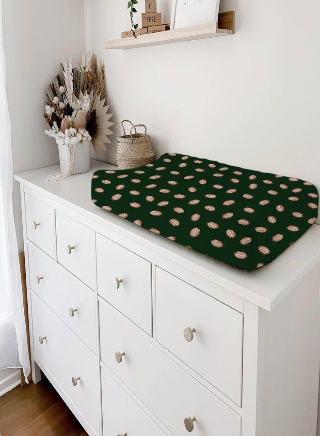 KASTLEE Cream Watercolor American Football Baby Changing Pad Covers for Boy Girl 32''x16'' Football Game Fitted Diaper Baby Change Table Pad Mats Baby Sports Soft Breathable Nursery Cradle & Bassinet Sheets - Image 5